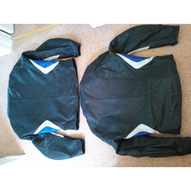HIS & HERS motor bike leather jackets - HIS chest 40" and HERS size 14