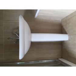 White sink with chrome mixer tap. Perfect condition.