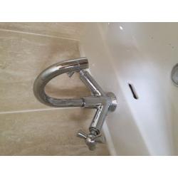 White sink with chrome mixer tap. Perfect condition.