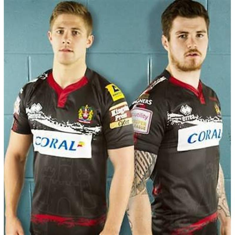 Looking to buy Wigan Warriors 2015 alternative jersey size Small (black with castle)