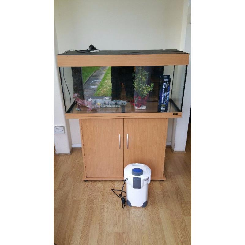 Juwel rio 180 litre fish tank and stand full setup with external filter