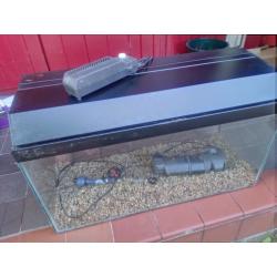 Fish Tank, Light unit, Heater, Filter & gravel