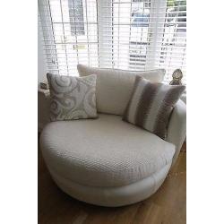 Dfs cuddler sofa and swivel chair