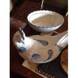 Fairmont & Main pottery hen