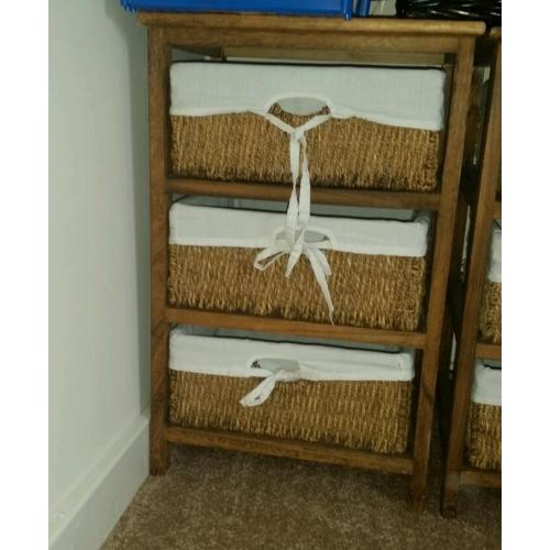 Wooden storage drawer units