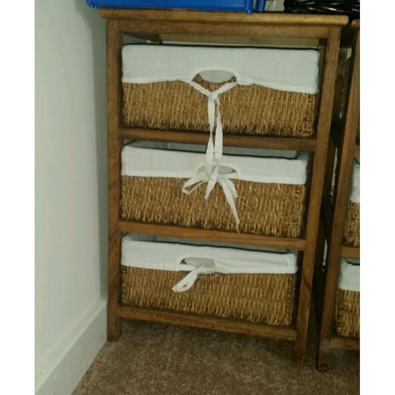Wooden storage drawer units