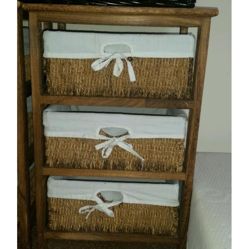 Wooden storage drawer units