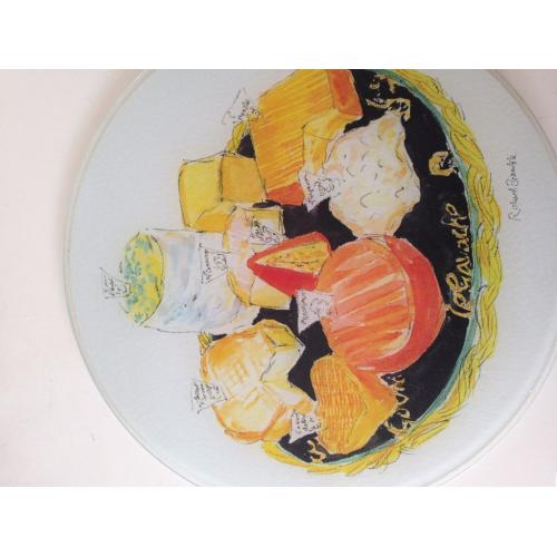 RICHARD BRAMBLE cheese board - glass. Dishwasher safe