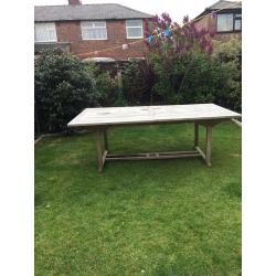 Patio garden table solid teak massive 118 inch X 47 inch and extra 32 inch extension
