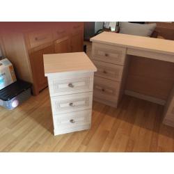 Light Oak Dressing Table and 2 Bedside Tables
