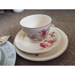 2x 3 piece teacup set