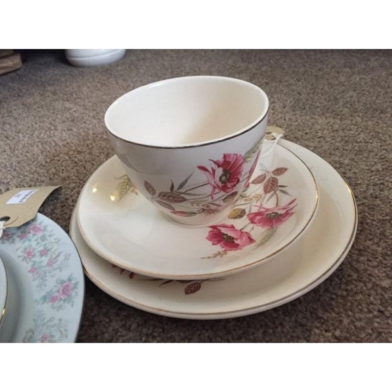 2x 3 piece teacup set