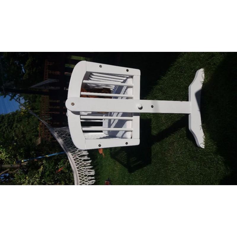 Baby white crib with mattress