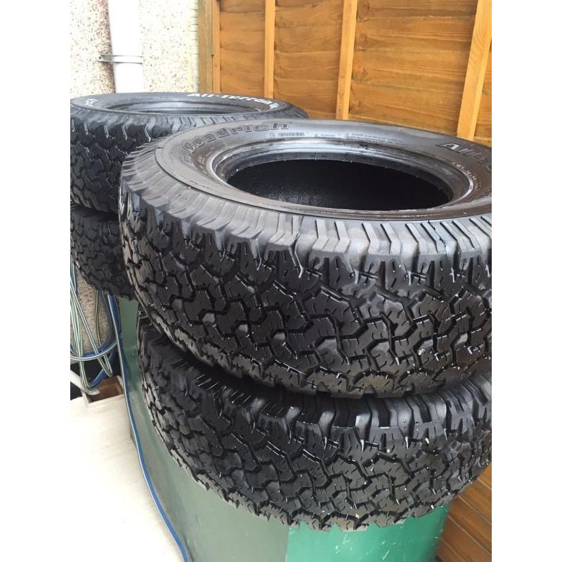 TYRES BF GOODRICH 265 70 16 set of 4