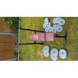 Weight bench and weights