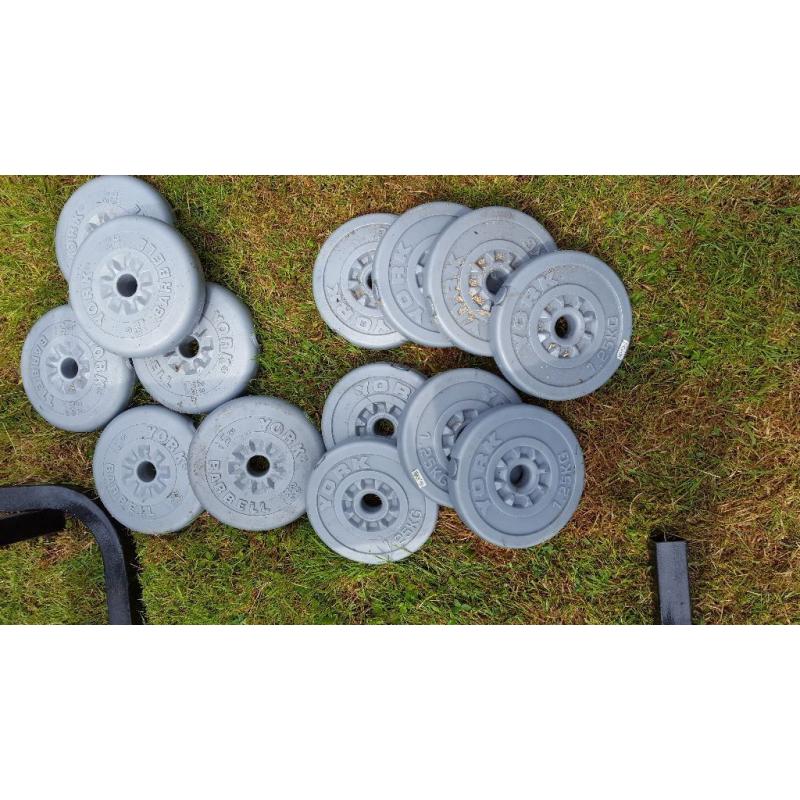 Weight bench and weights