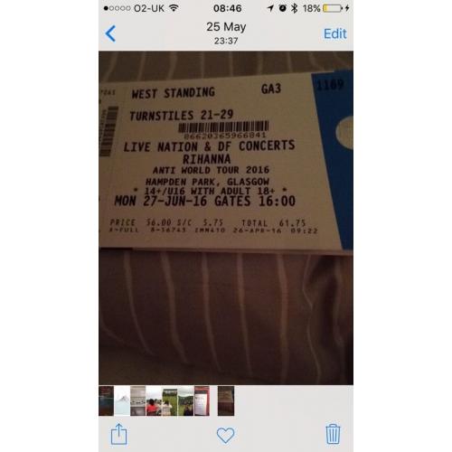 Rihanna tickets 27/6/16