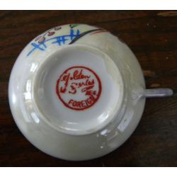 Oriental Porcelain Teacup and Saucer - Golden Series reg. FOREIGN - used