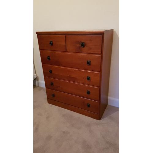 Wooden tall chest of drawers, good condition