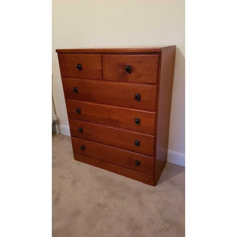 Wooden tall chest of drawers, good condition