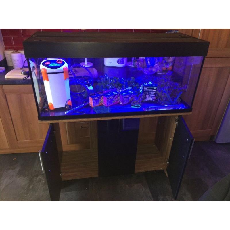 Aqua one vouge 280ltr black/brown 4ft fish tank aquarium