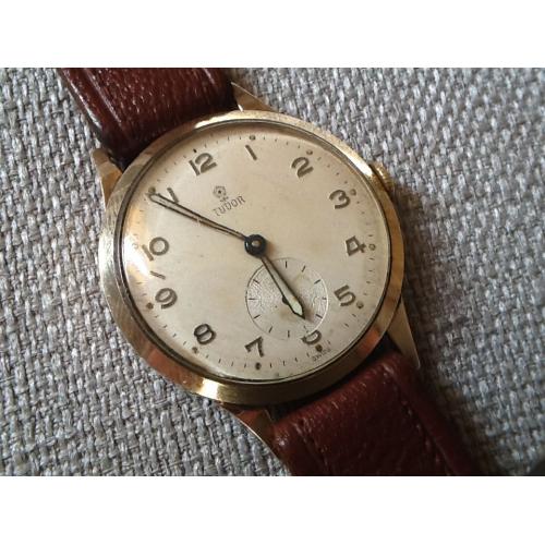 TUDOR / ROLEX , SOLID GOLD GENTS VINTAGE WATCH ,