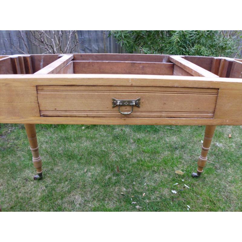Antique Pine Side Serving Table/Desk