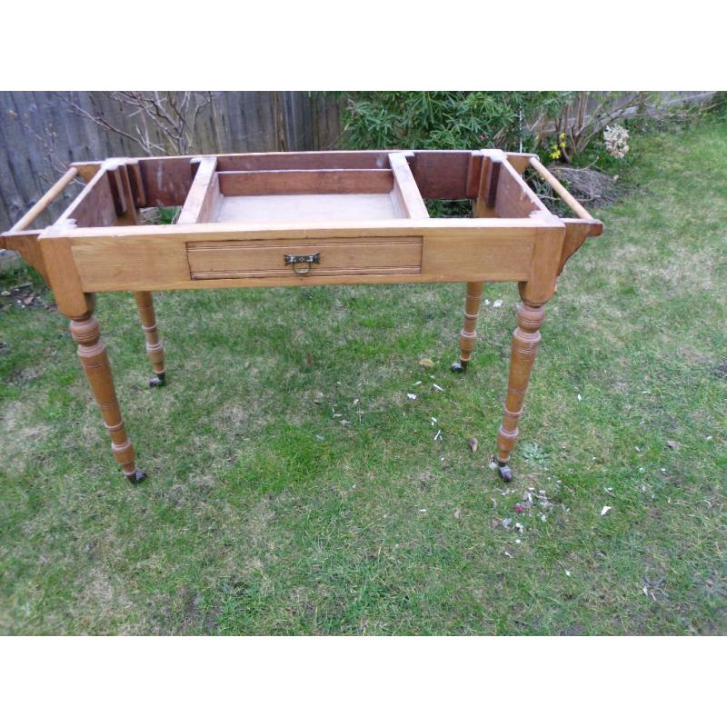 Antique Pine Side Serving Table/Desk