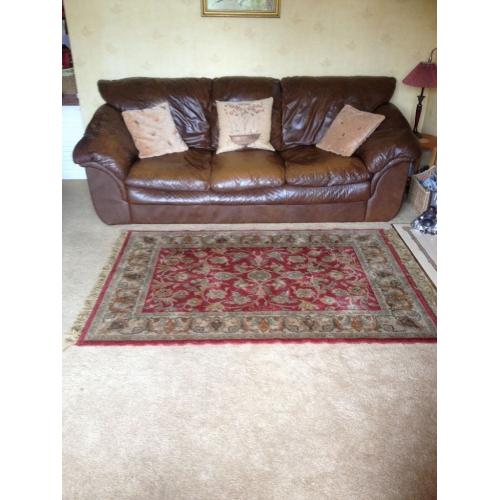 Brown leather sofa
