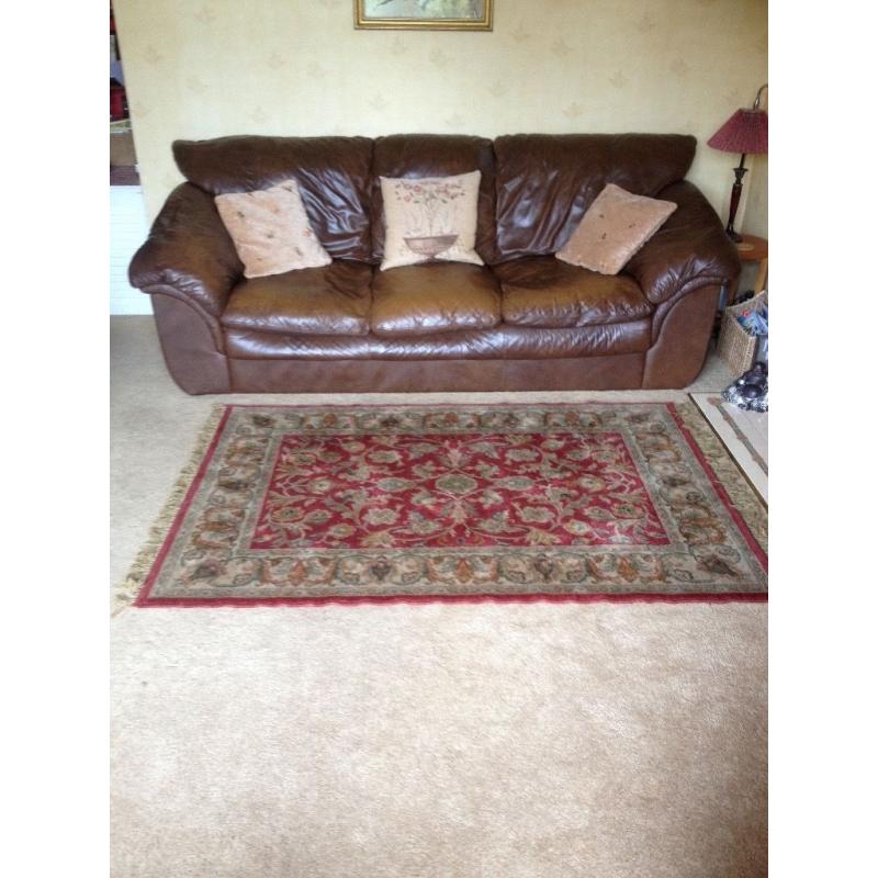 Brown leather sofa