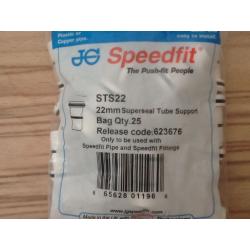 JG Speedfit 22mm superseal tube support insert fittings