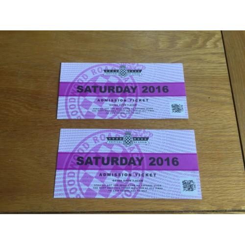 2x Goodwood Festival of Speed SATURDAY tickets for sale/swap for Sunday tickets.