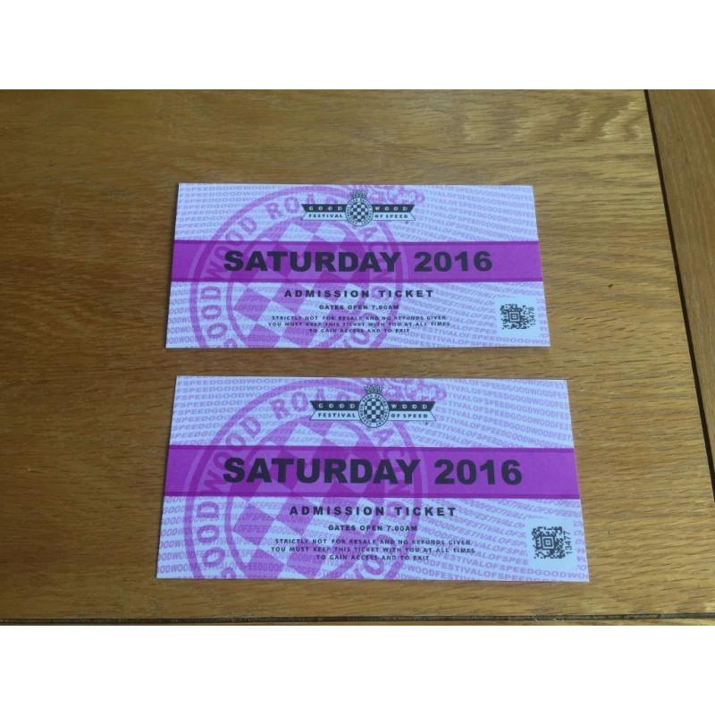 2x Goodwood Festival of Speed SATURDAY tickets for sale/swap for Sunday tickets.