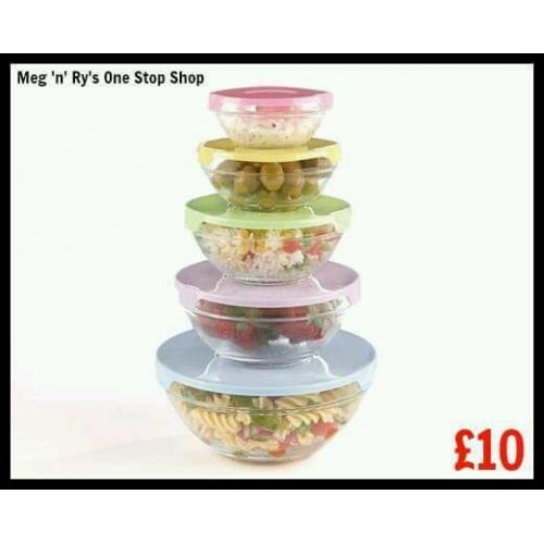 5 Piece Lidded Dish Set
