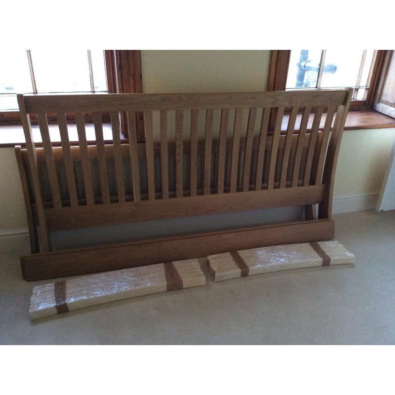 Super king oak bed frame - nearly new
