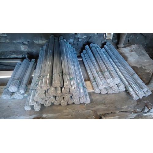 Galvanised steel rods, diff. lengths; tools & jigs for bending & cutting the rods: welding table.