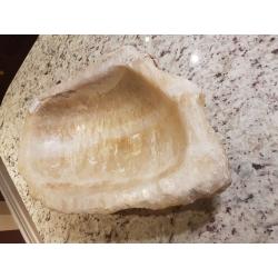 LARGE HEAVY HONEY ONXY RAW CRYSTAL BOWL FOR SALE