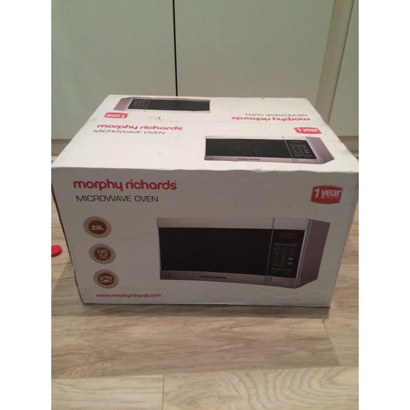 Unopened new Morphy Richards microwave