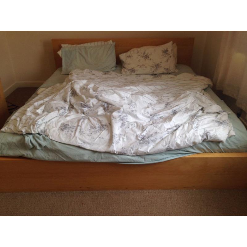 King size bed with built in headboard and footboard