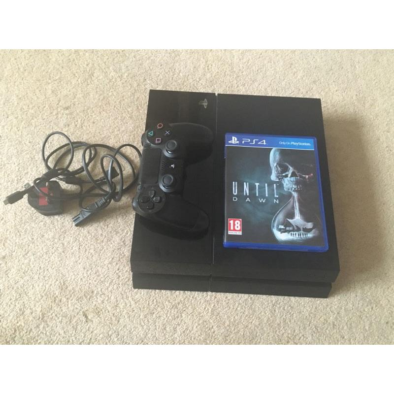 PS4 + until dawn + controller (assorted cables)