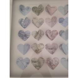 John Lewis map hearts picture with frame