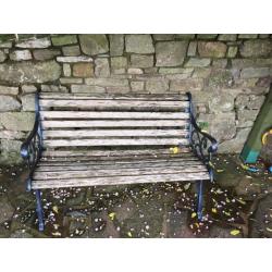 Oak slated bench x 2
