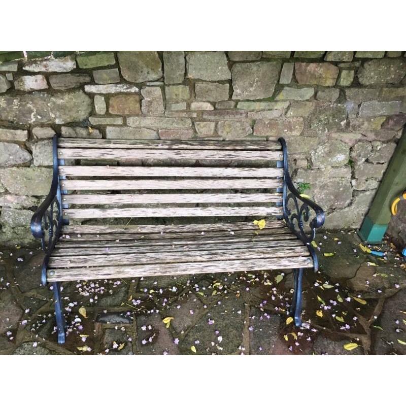 Oak slated bench x 2