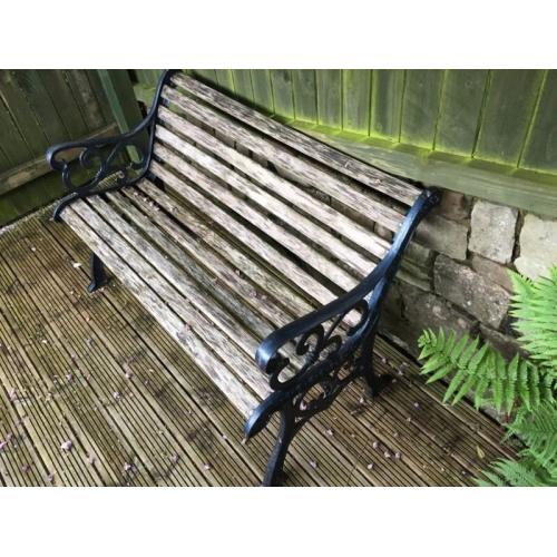 Oak slated bench x 2