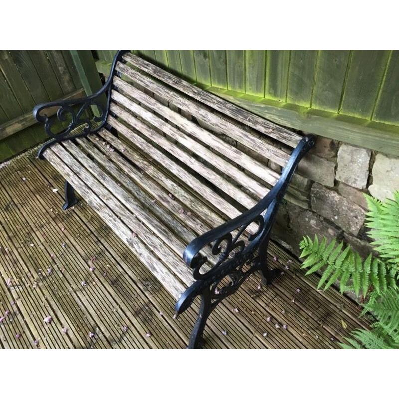 Oak slated bench x 2