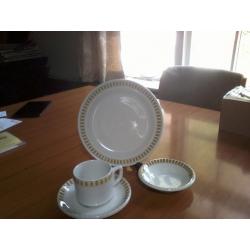 Mayfair Gold Hotelware Cups and Saucers,8.5" Plates and small Bowls