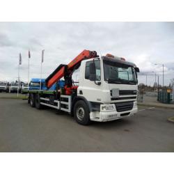 2009(09) DAF TRUCKS CF75.310 6X2 FLAT BED CRANE HIAB