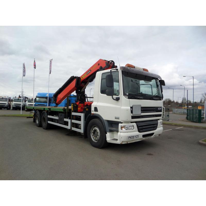 2009(09) DAF TRUCKS CF75.310 6X2 FLAT BED CRANE HIAB