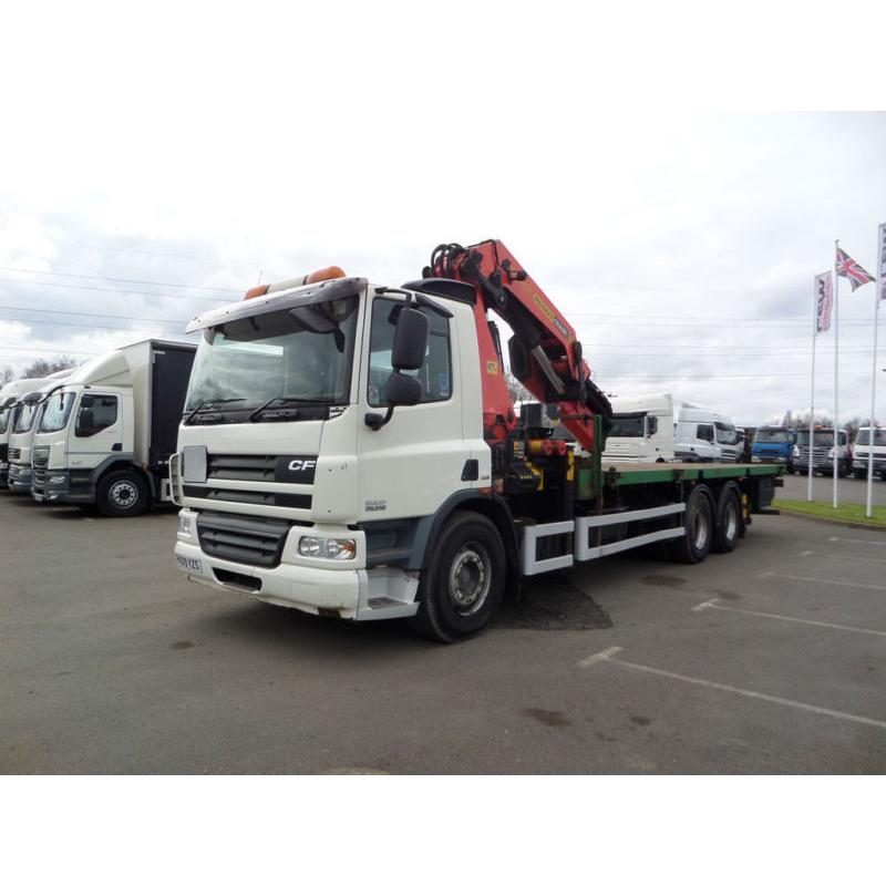 2009(09) DAF TRUCKS CF75.310 6X2 FLAT BED CRANE HIAB
