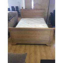 Ex-display***Solid oak kingsize sleigh bed frame*** with or without mattress!